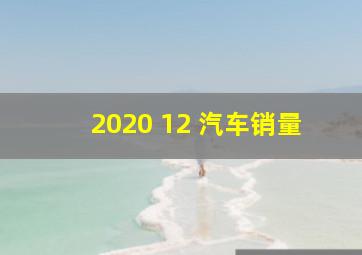 2020 12 汽车销量